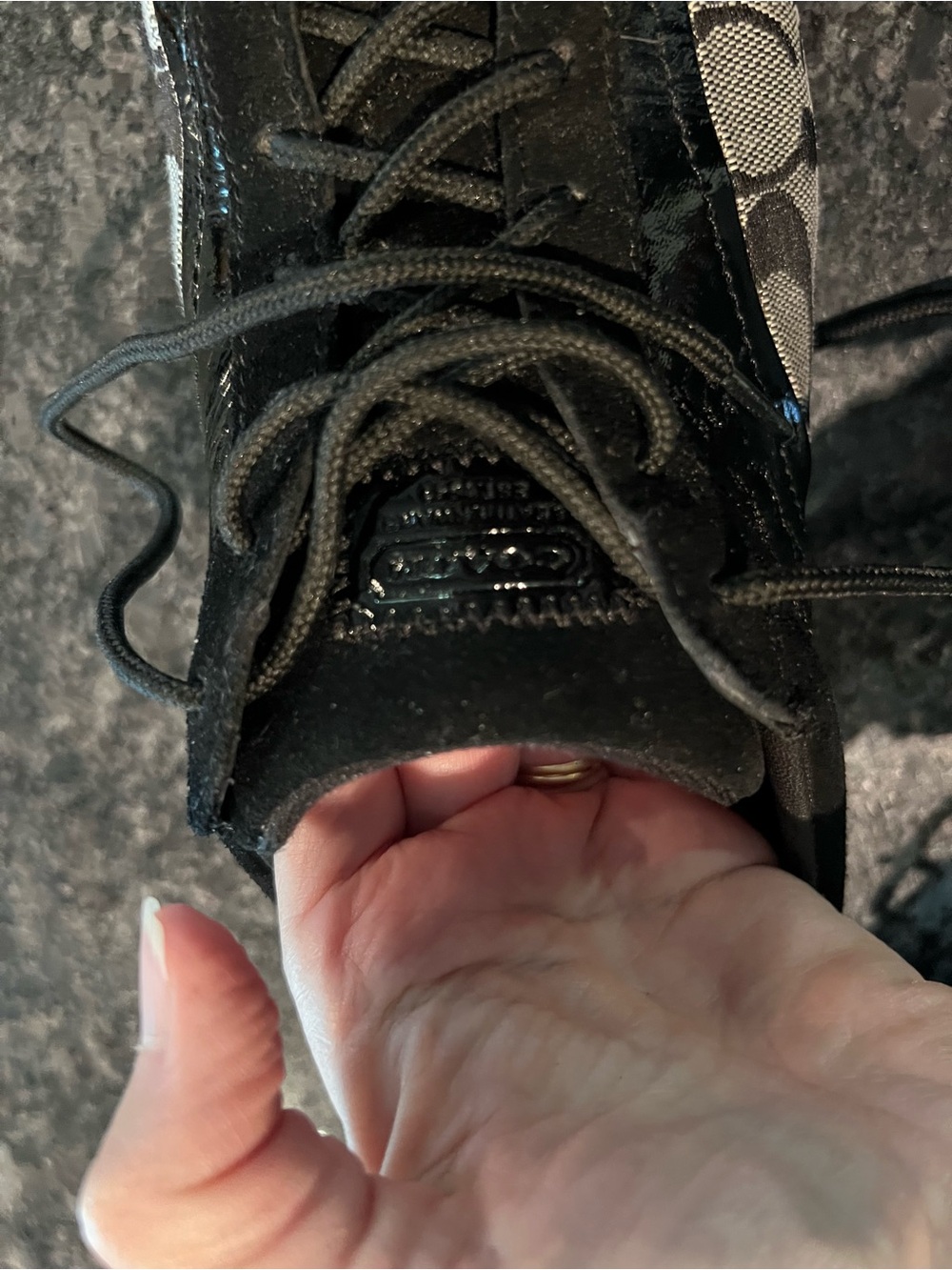 Coach Black and Gray Signature Canvas Sneakers - Picture 10 of 11